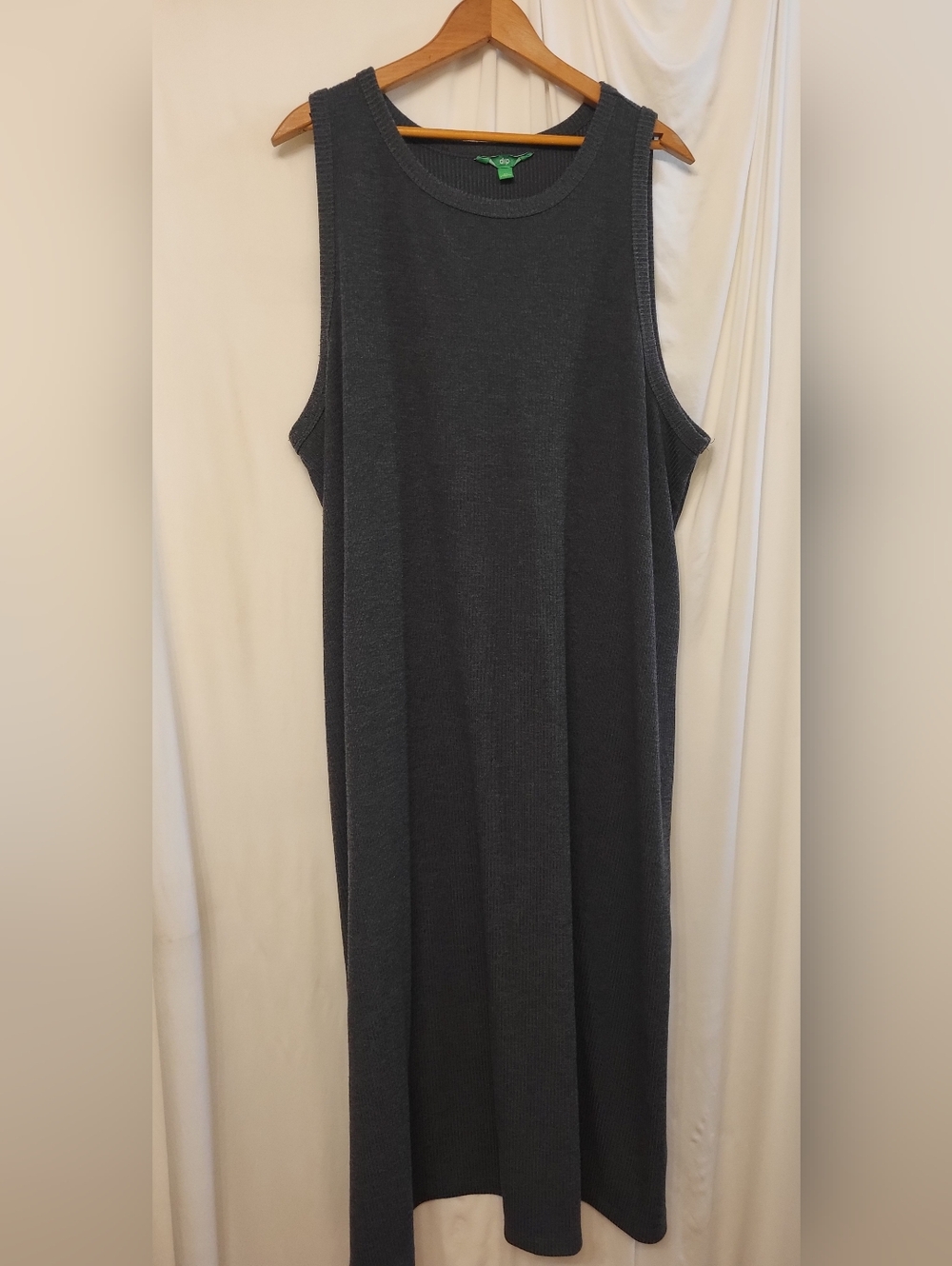 dip Charcoal Gray Ribbed Knit Sweater with Green Label